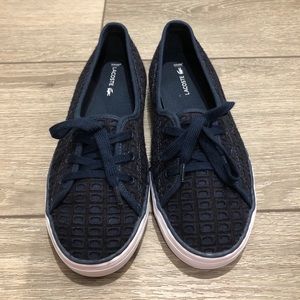 Lacoste Navy Blue Textured Ziane Chunky Sneakers